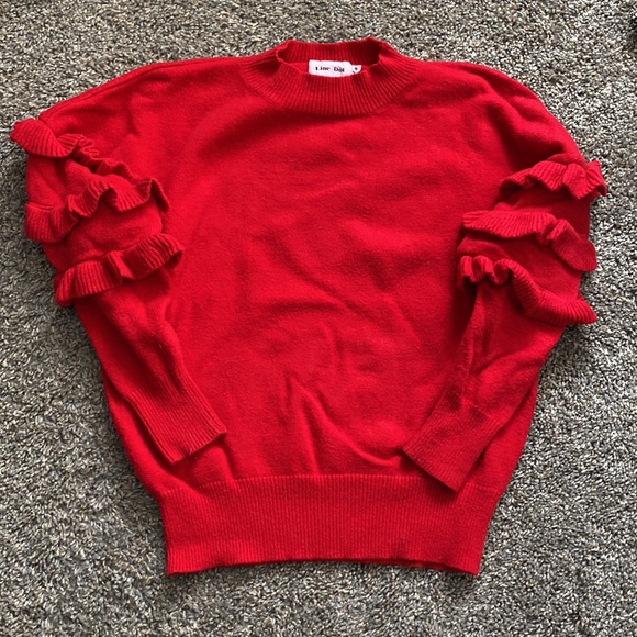 Line + Dot Anthropologie ruffle sleeve sweater - Picture 3 of 3